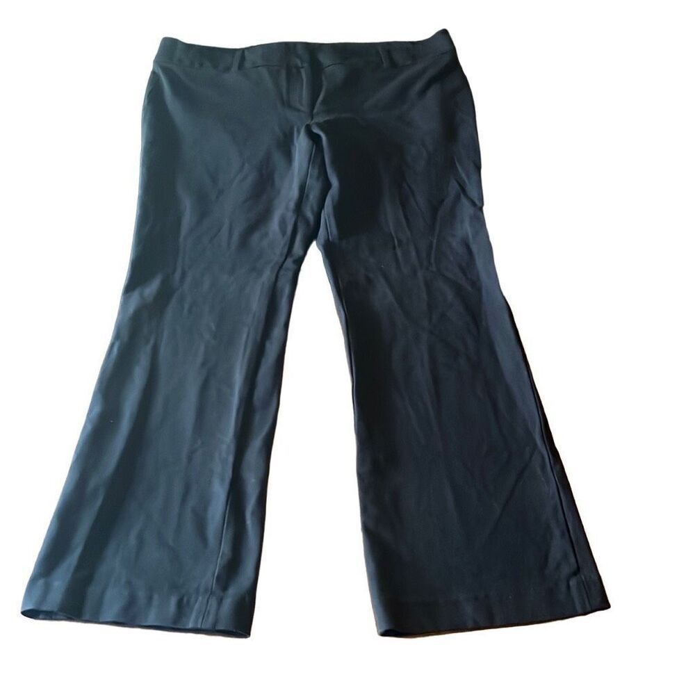 Ann Taylor Atlantic Black Cropped Wide Leg Casual Dress Pants Sz 14 Workwear‎